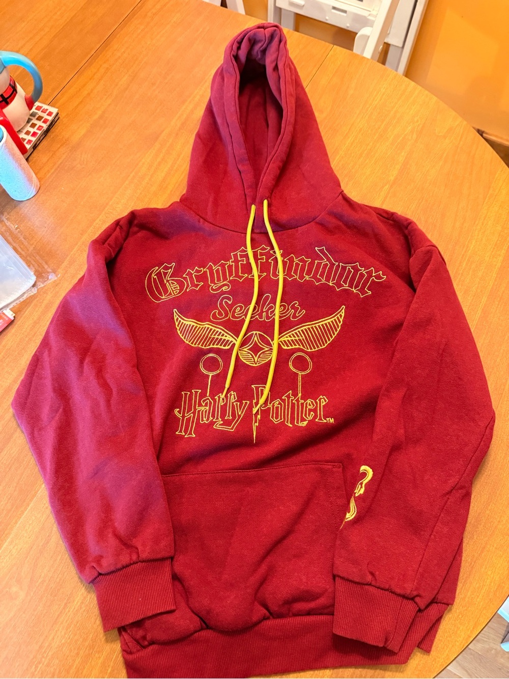 Warner Bros. Gryffindor Seeker Hoodie - Maroon with Yellow Drawstrings